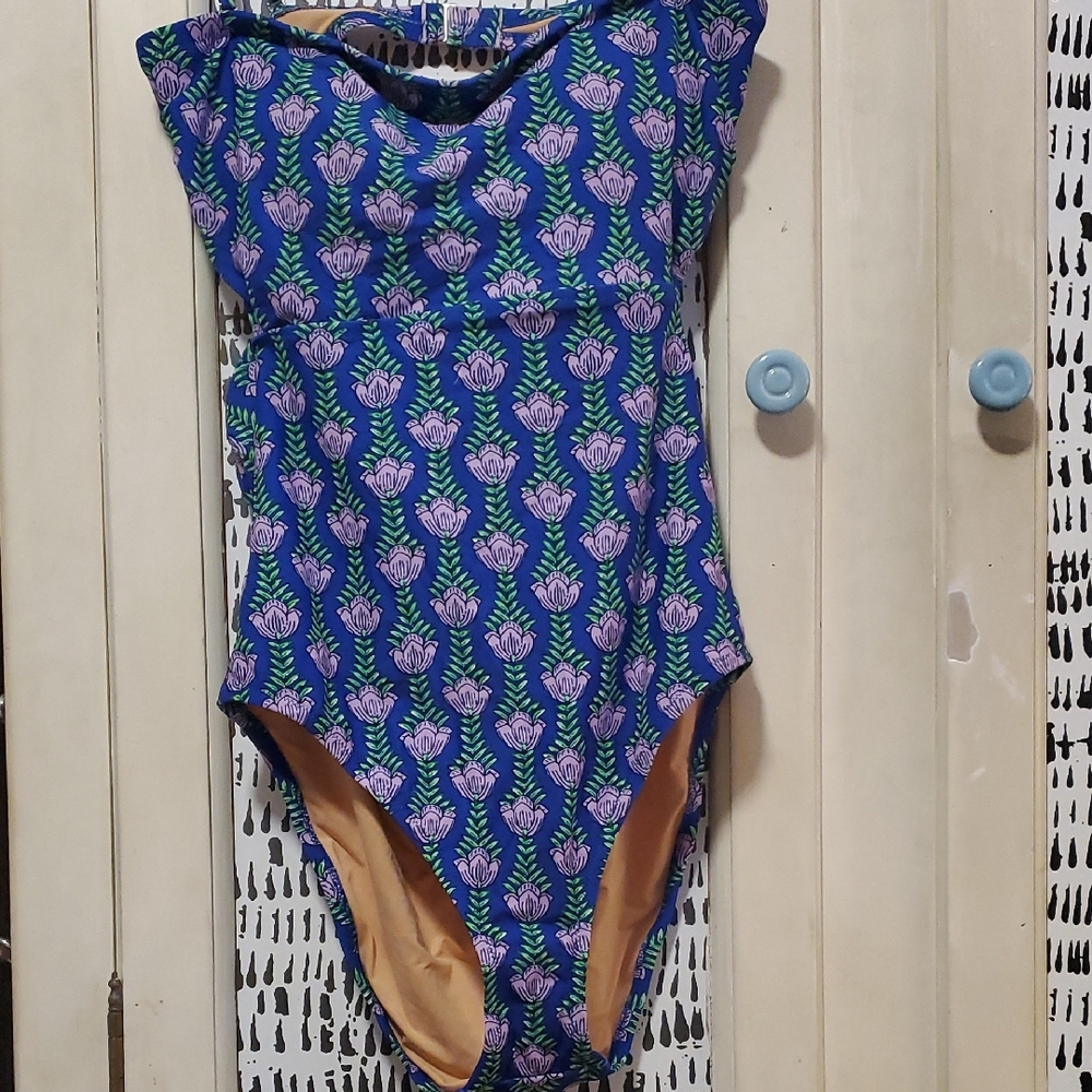 J. Crew Blue and Purple One Piece Swimsuit - Picture 5 of 6